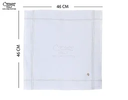 Caruso Italy Men's Initial Monogram D Embroidery 100% Pure Cotton Handkerchief White Base With Colored Border - Pack Of 6-thumb3