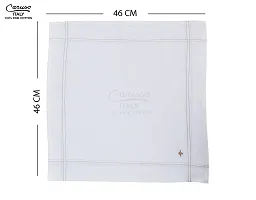 Caruso Italy Men's Initial Monogram H Embroidery 100% Pure Cotton Handkerchief White Base With Colored Border - Pack Of 6-thumb3