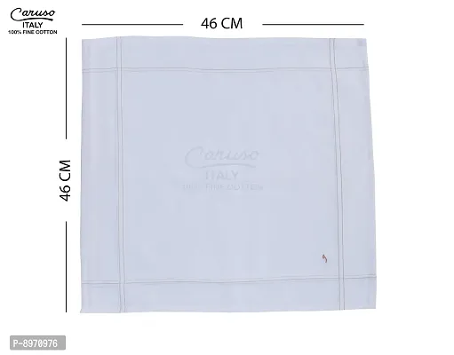 Caruso Italy Men's Initial Monogram J Embroidery 100% Pure Cotton Handkerchief White Base With Colored Border - Pack Of 6-thumb4