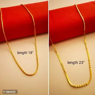Latest Beautiful Alloy Gold Plated Chain || Combo of 2 ||-thumb0