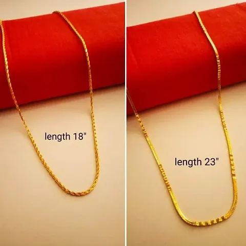 Combo of 2 Alloy Gold Plated Chains