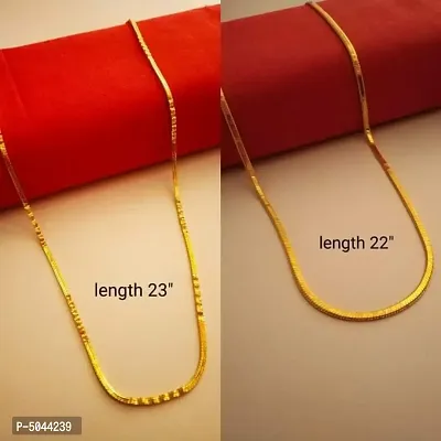 Latest Beautiful Alloy Gold Plated Chain || Combo of 2 ||