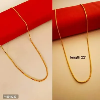 Latest Beautiful Alloy Gold Plated Chain || Combo of 2 ||