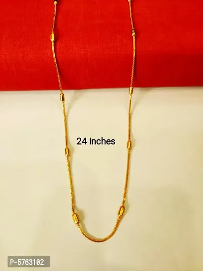 24 inches long and attractive gold plated chain