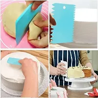 3pcs/Set Plastic Dough Bench Scraper Cake Cutter, Chopper, Smoother Icing Fondant Cake Decorating Pastry Baking Tool-thumb1