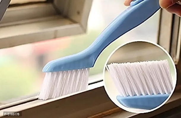 Sunty Multi functional Fold-able Plastic Window Frame Cleaning Brush with Dust Dirt Scraper-thumb2