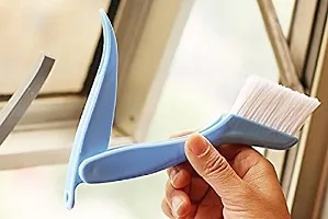 Sunty Multi functional Fold-able Plastic Window Frame Cleaning Brush with Dust Dirt Scraper-thumb2