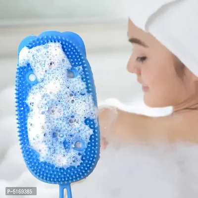 Double-sided Soft Silicone Bath Brushes Silicone Body Scrubber Multi function Bathing Tools Skin Clean Shower Brushes-thumb0
