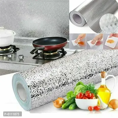 Extra Large Backsplash Kitchen Aluminum Foil Self Adhesive Sticker Waterproof Heat Resistant Oil Proof-thumb0