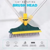 Bathroom Cleaning Brush With Wiper 2 In 1 Tiles Cleaning Brush Floor Scrub Bathroom Brush With Long Handle 120Deg Rotate Bathroom Floor Cleaning Brush Home Kitchen Bathroom Cleaning Accessories-thumb1