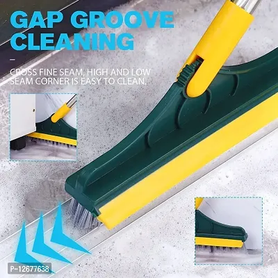 Bathroom Cleaning Brush With Wiper 2 In 1 Tiles Cleaning Brush Floor Scrub Bathroom Brush With Long Handle 120Deg Rotate Bathroom Floor Cleaning Brush Home Kitchen Bathroom Cleaning Accessories-thumb4