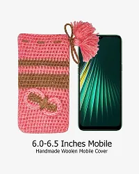 Tistook Hand Knit Mobile Phone Cover Pouch 6 to 6.5 Inch for Women and Men (TMOB6) Multicolor-thumb3