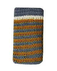 Tistook Hand Knit Mobile Phone Cover Pouch 6 to 6.5 Inch for Women and Men (TMOB6) Multicolor-thumb1