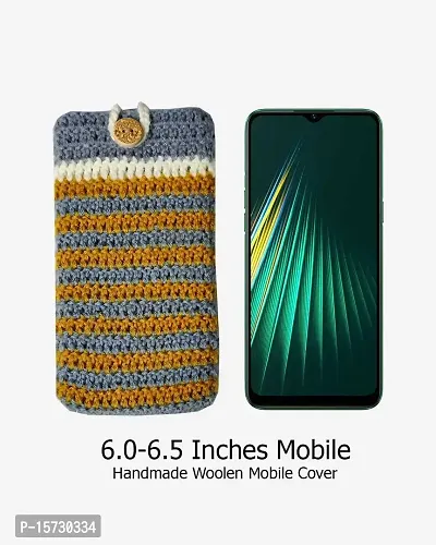 Tistook Hand Knit Mobile Phone Cover Pouch 6 to 6.5 Inch for Women and Men (TMOB6) Multicolor-thumb3