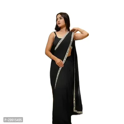 Georgette fancy saree with cotton blouse piece-thumb0