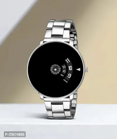 Trendy Silver Analog Fashion Watch for Men-thumb0