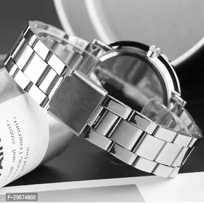 Trendy Silver Analog Fashion Watch for Men-thumb5