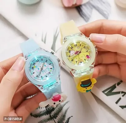 Trendy Multicoloured Analog Fashion Watch for Kids Combo Of 2-thumb0