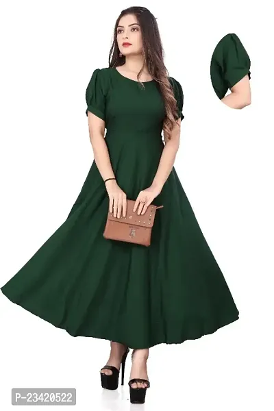 Stylish Crepe Party Western Gown for Women and Girls