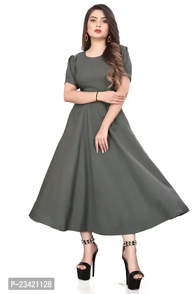 Stylish Crepe Party Western Gown for Women and Girls-thumb0