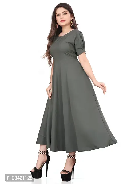 Stylish Crepe Party Western Gown for Women and Girls-thumb2