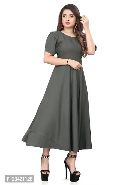 Stylish Crepe Party Western Gown for Women and Girls-thumb3