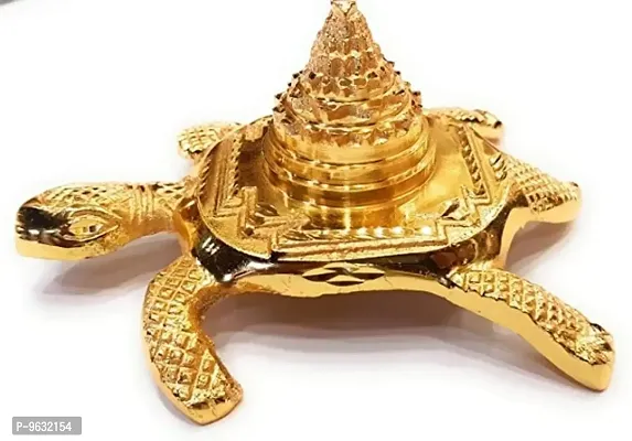 Gold Plated metal Shree Kachua Yantra for Good Luck
