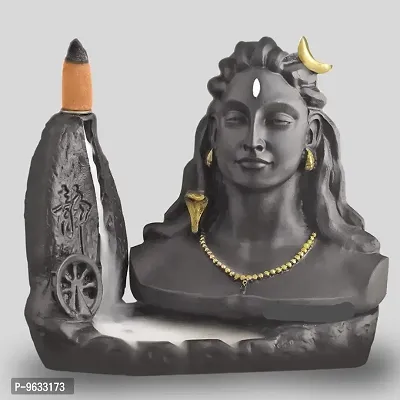 Big Black Adiyogi Smoke Fountain in Incense Sticks Statue For pooja and decoration