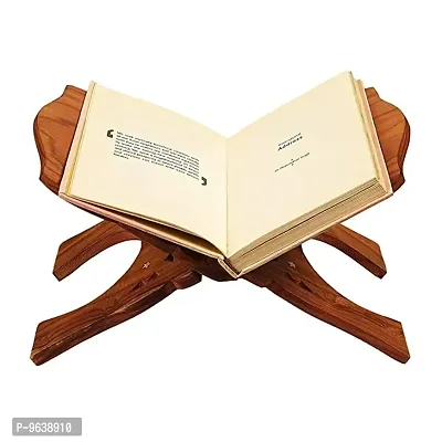 Haridwar Divine Book Reading Stand |Wooden Brown Rehal ( 10 Inch )-thumb0