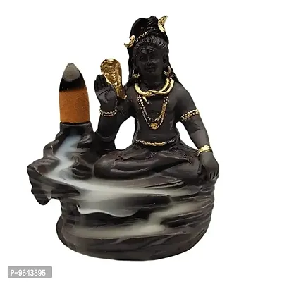 Lord Shiva Smoke Fountain Backflow with 10 Incense Cones, Shiv Mahdev Murti Idol Decorative Showpiece