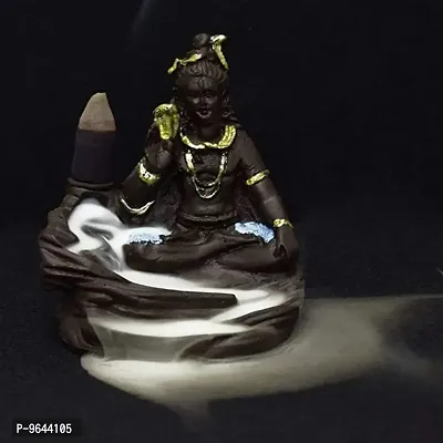 Lord Shiva Smoke Back Flow Cone Incense Holder, Agarbatti Incense Decorative Showpiece