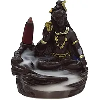 Lord Shiva Smoke Fountain Backflow with 10 Incense Cones, Shiv Mahdev Murti Idol Decorative Showpiece-thumb1