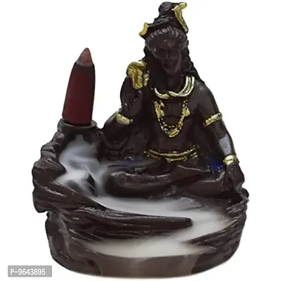 Lord Shiva Smoke Fountain Backflow with 10 Incense Cones, Shiv Mahdev Murti Idol Decorative Showpiece-thumb2