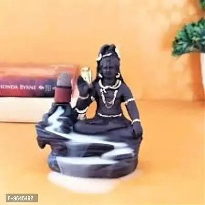Shiv ji Smoke Fountain Backflow Statue with 10 Incense Cones Decorative Showpiece