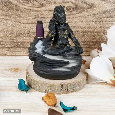 Fountain Shiv Ji Smoke Backflow Cone Decorative Incense Holder with 10 Backflow Cones Shiva Smoke.-thumb0