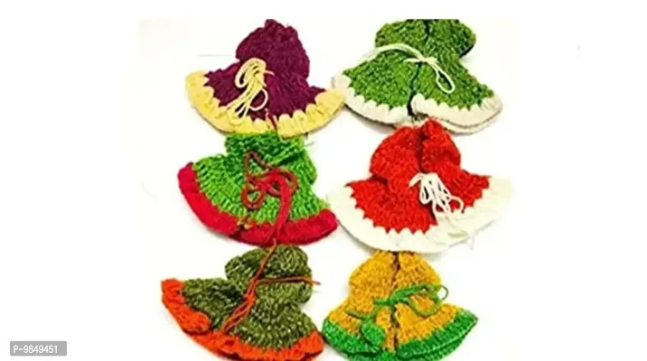 Laddu Gopal Winter Dress Size 0 number Dress for Khana ji, Krishna Idol Woolen Cloth  Woolen Dress (Set of 6)