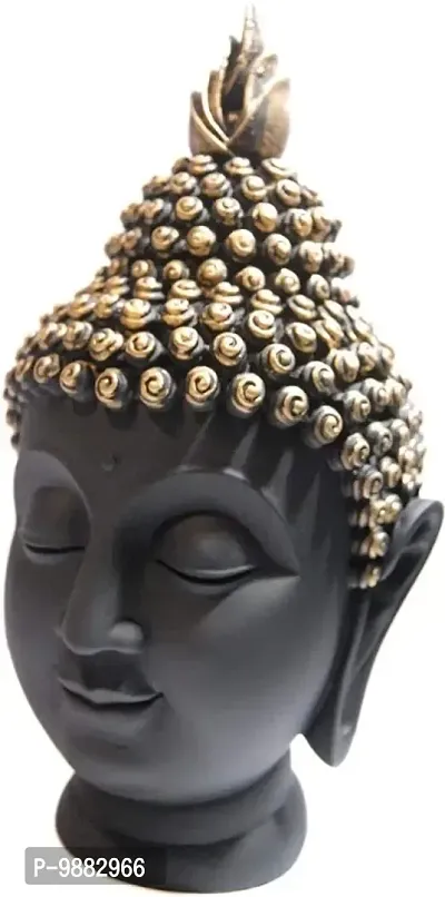 Face Buddha Statue with Golden Head for Home Decor Standard Size Murti Buddha showpiece Idols for Gift Decorative Items Figurine for Living Room Door Entrance Decoration