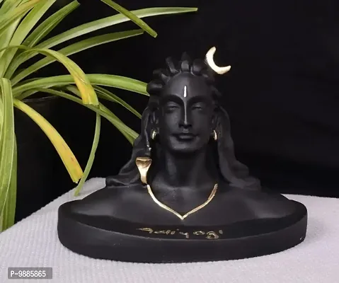 Black Adiyogi Shiva Idol for Home Decor, Gift  Puja, Car Dashboard.