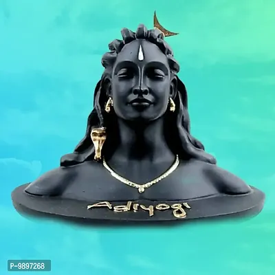 Black Adiyogi Shiva Statue for Car Dashboard, Pooja  Gift |Mahadev Murti Idol, Shankar for Home  Office D&eacute;cor