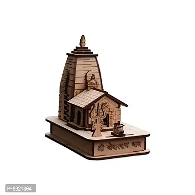 Mahadev Kedarnath Temple The Place of Light in Wood Miniature | Hand Crafted Wooden Temple for Gifting, Showpiece.-thumb0