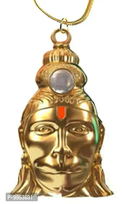 Hanuman chalisa yantra with locket Chalisa Printed on Optical Lens with Gold Plated Chain /  Gold plated Hanuman Chalisa Yantra Pendant.-thumb0