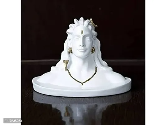 Wonerful White Bhawan Shiv Shiva Statue Idol Adiyogi for Car Dashboard-thumb0