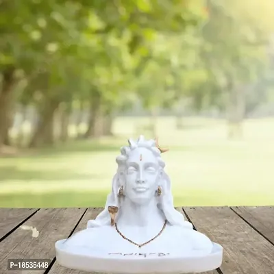 White Shiva Statue for Car Dash Board, Pooja  Gift, Mahadev Murti, Idol, Lord Adiyogi Shankara for Home  Office Decor-thumb0