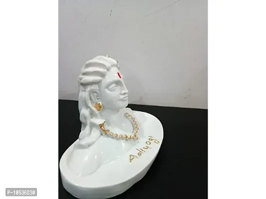 Adiyogi Shiva Statue for Car Dashboard Pooja  Gift Home  Office Decore Living Room White Colour