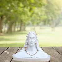 Adiyogi Shiva Statue for Car Dashboard Pooja  Gift Home  Office Decore Living Room White Colour-thumb2