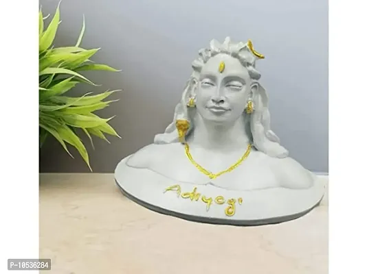 Latest White Bhagwan Shiv Shiva Statue Idol Adiyogi for Car Dashboard