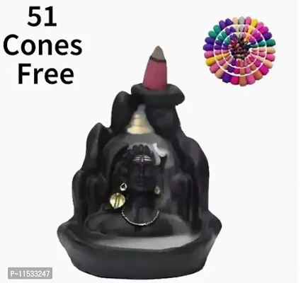 Adiyogi smoke fountain backflow Free With 51 Smoke Cone Incense Holders-thumb0