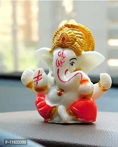 Lord Ganesh Idol for Car Dashboard - Small Ganesh Idol | Ganesh Ji Murti | Cute Ganesha-thumb0
