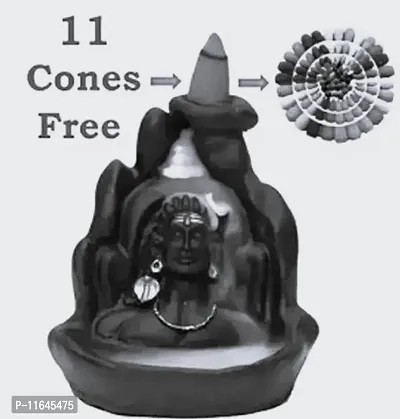 Adiyogi Shiva Smoke Fountain for Pooja Shiva Idol Decorative Showpiece with free 11 Cones-thumb0