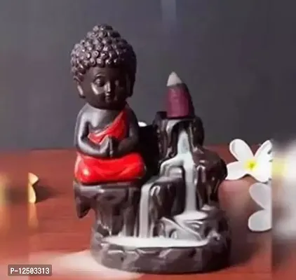 Red Black Smoke Buddha Idol Fountain with Free 21 Smoke Backflow Cones for Home Decor Buddha Statue Gifts-thumb0